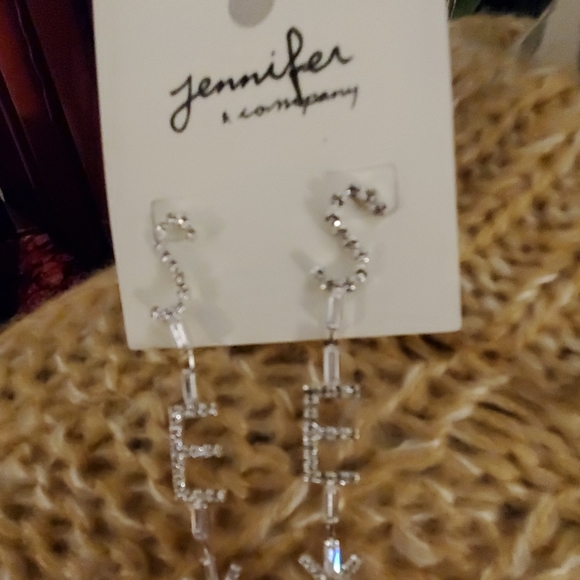 4" if fun" S-E-X-Y" earrings in silver /crystal - Picture 4 of 5